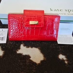 Brand New Kate Spade ♠️ Wallet NWT patent leather crocodile pristine condition
